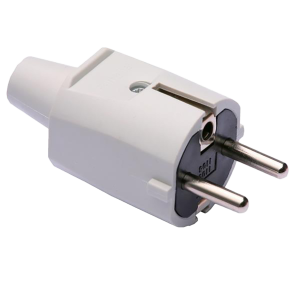 Fiche mâle PVC 10-16A blanc IP20