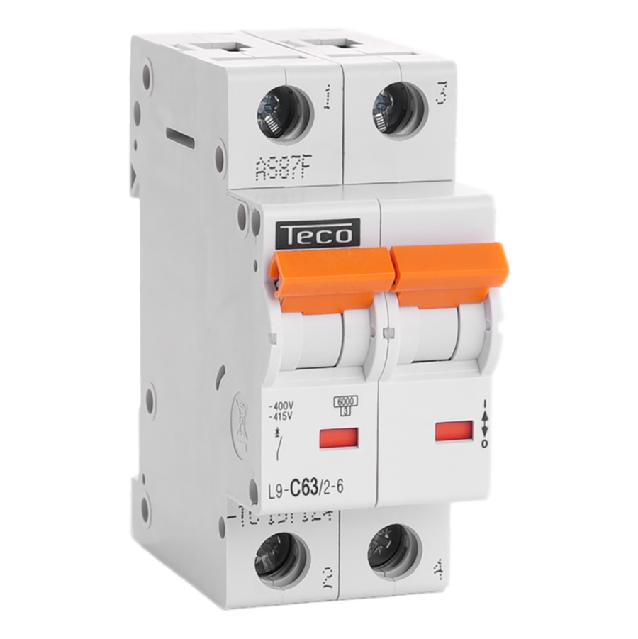 Disjoncteur TC 2P 63A 6kA courbe C