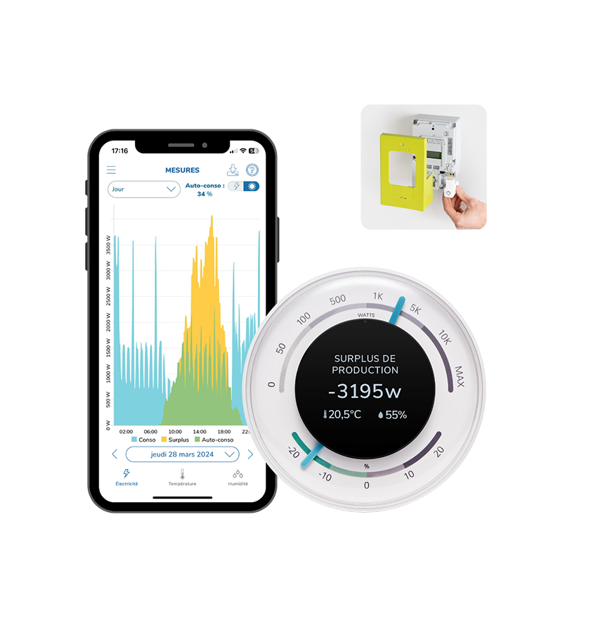 Ecojoko Murphy, afficheur avec sa clé Linky