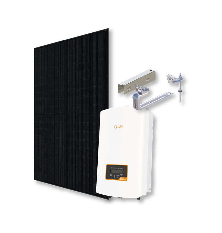 Kit 3 kWc AMERISOLAR 450 et onduleur SOLIS - Ardoise