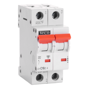 Disjoncteur TC 2P 10A 4.5kA courbe D