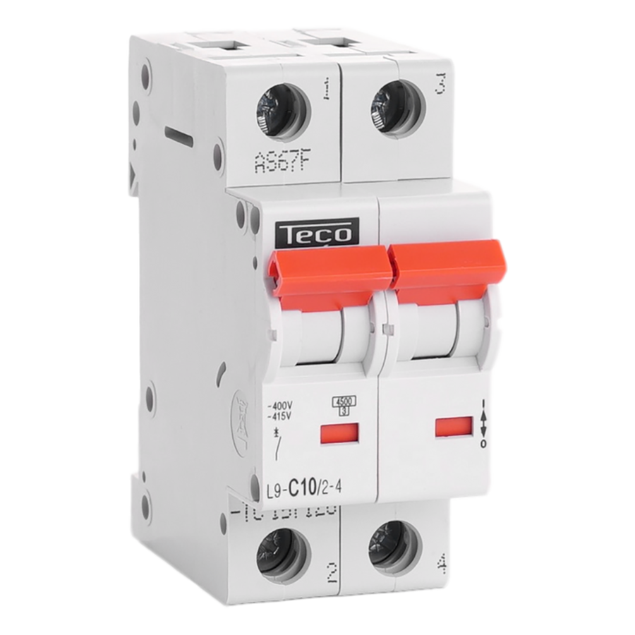 Disjoncteur TC 2P 10A 4.5kA courbe D