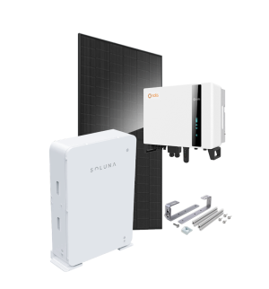 Kit 9 kWc JA SOLAR 500 et onduleur hybride SOLIS + SOLUNA 10kWh HV - Ardoise