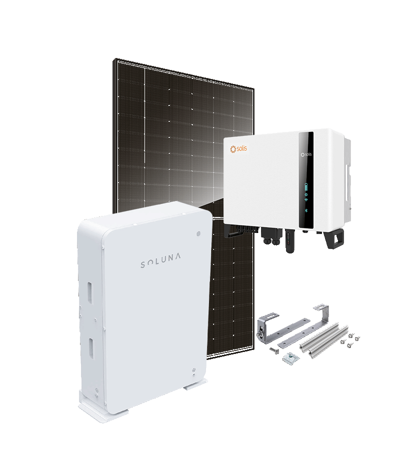 Kit 9 kWc DAS SOLAR 500 et onduleur hybride SOLIS + SOLUNA 5kWh LV - Ardoise